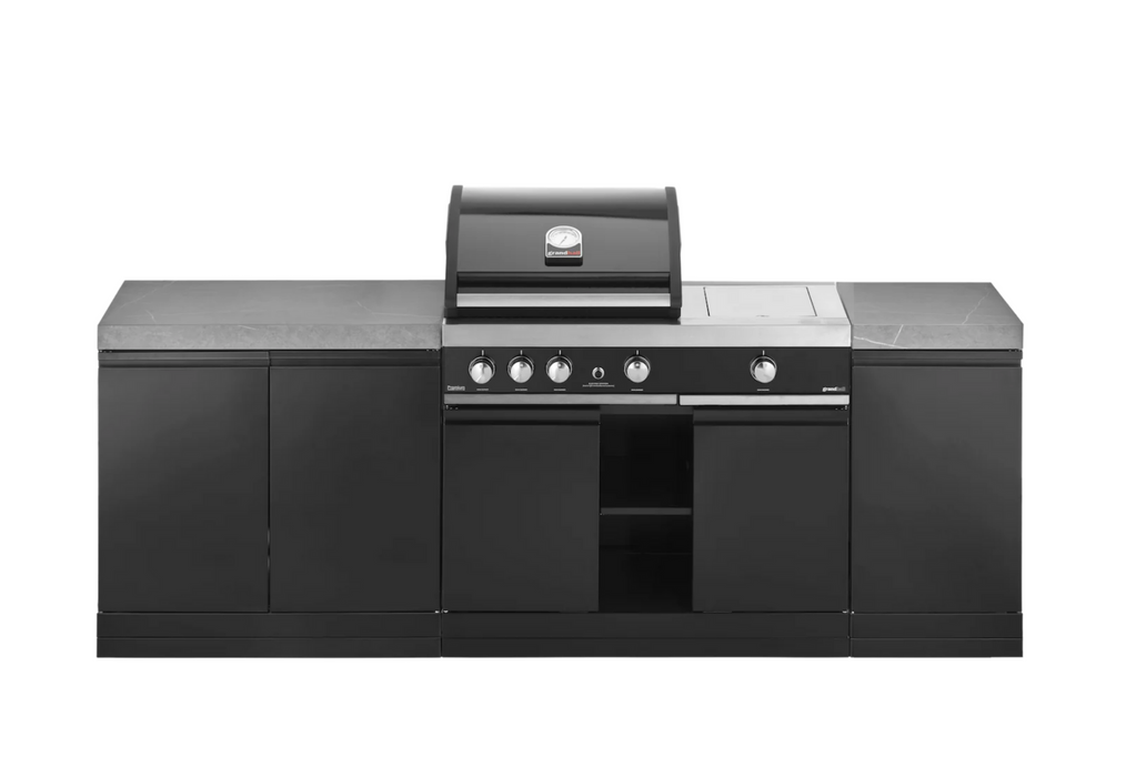 GrandPro Outdoor Kitchen with 4 Burner BBQ, and Side Burner - 2.6m