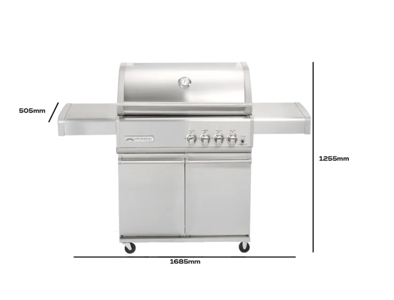 CROSSRAY 4 Burner Gas BBQ with Trolley
