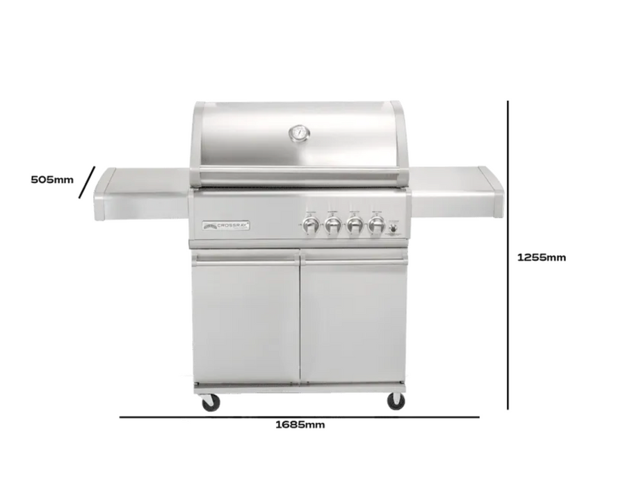 CROSSRAY 4 Burner Gas BBQ with Trolley