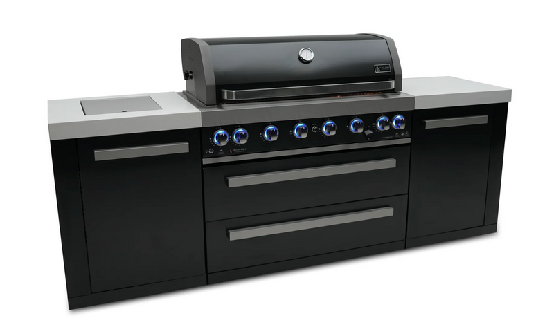 Mont Alpi Outdoor kitchen Black 6 Burner, and Weather Cover - 2.4m