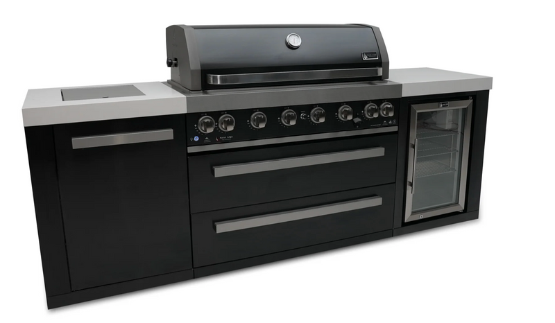 Mont Alpi Outdoor kitchen Black 6 Burner, Fridge and Weather Cover - 2.4m