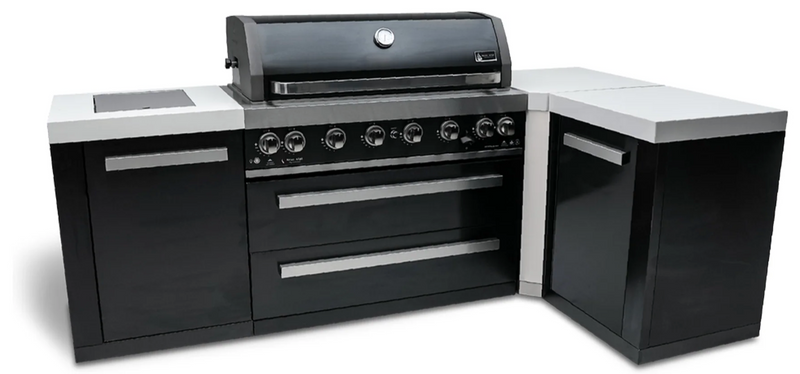 Mont Alpi Outdoor kitchen Black 6 Burner and Weather Cover - 2.4m