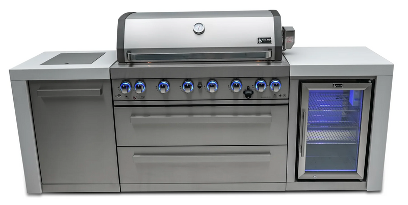 Mont Alpi Outdoor kitchen 6 Burner, Fridge and Weather Cover - 2.4m