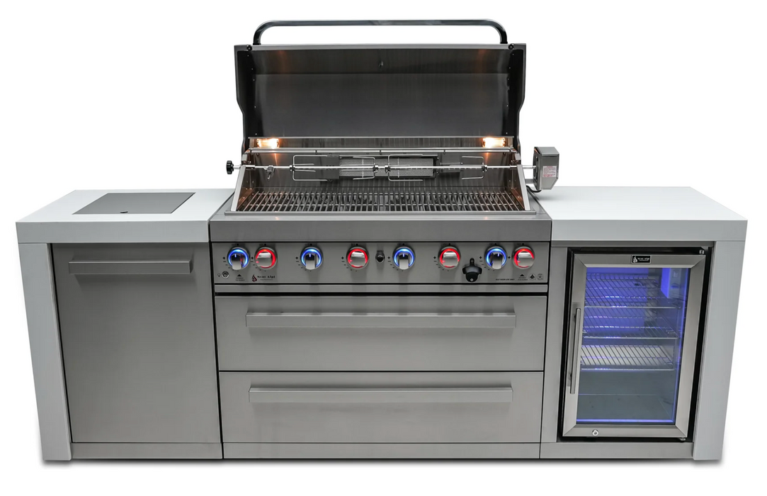 Mont Alpi Outdoor kitchen 6 Burner, Fridge and Weather Cover - 2.4m