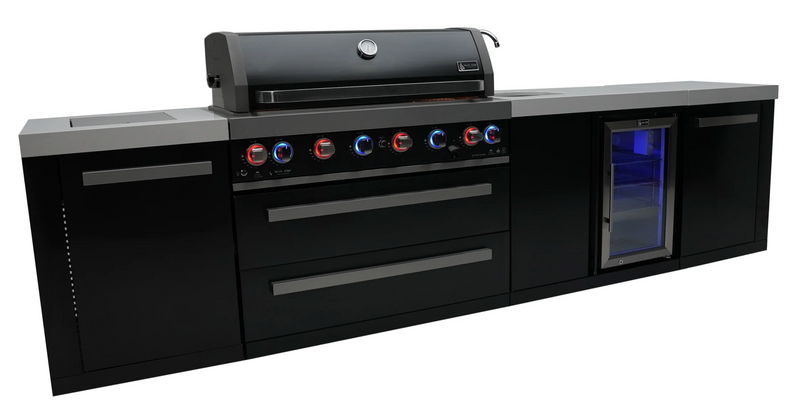 Mont Alpi Outdoor kitchen Black 6 Burner, Fridge, Sink and Weather Cover - 3.4m