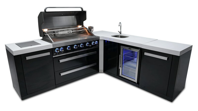 Mont Alpi Outdoor kitchen Black 6 Burner, Fridge, Sink and Weather Cover