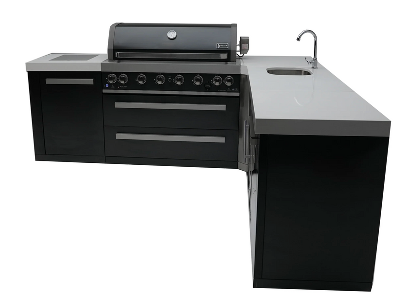 Mont Alpi Outdoor kitchen Black 6 Burner, Fridge, Sink and Weather Cover