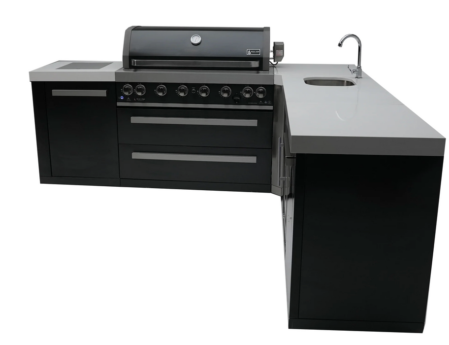 Mont Alpi Outdoor kitchen Black 6 Burner, Fridge, Sink and Weather Cover