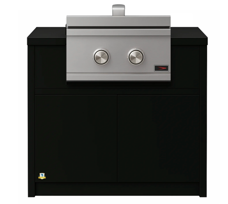 Whistler Fairford Outdoor Kitchen Black unit and stainless  Side Burner & Cabinet 80cm