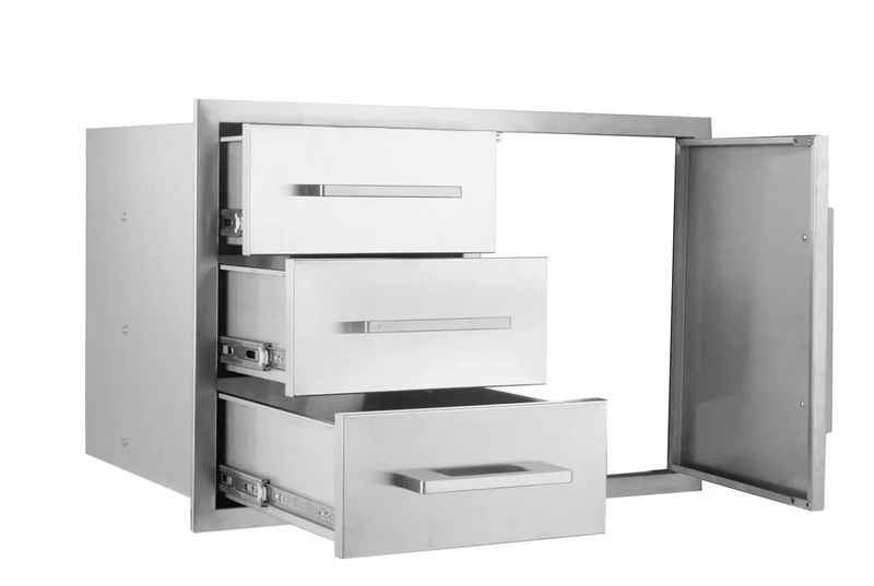 The Alpha Forge Outdoor Kitchen Beefeater 1600S 5 Burner Gas BBQ and Gozney | 500cm Light grey