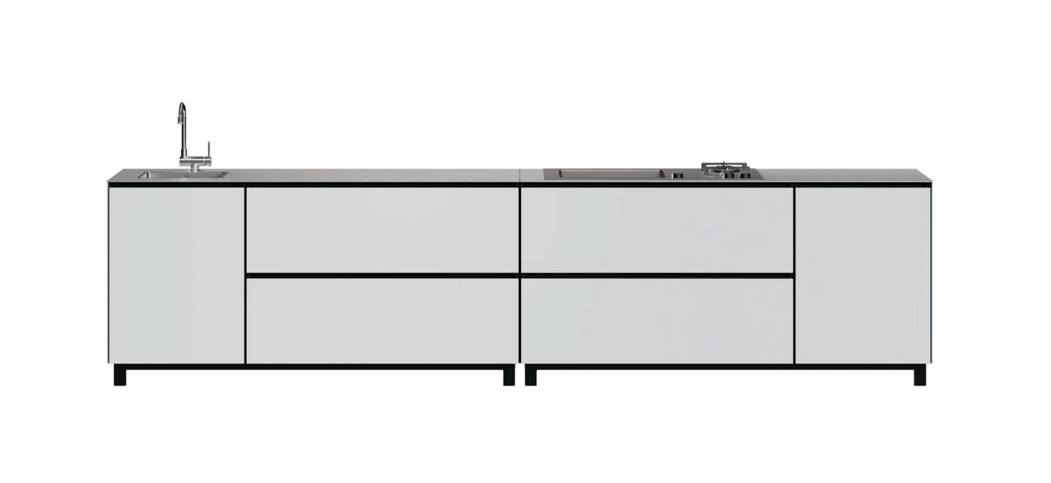 Hoppilif Outdoor Kitchen | Plancha Grill & Sink – Black (3.6m)