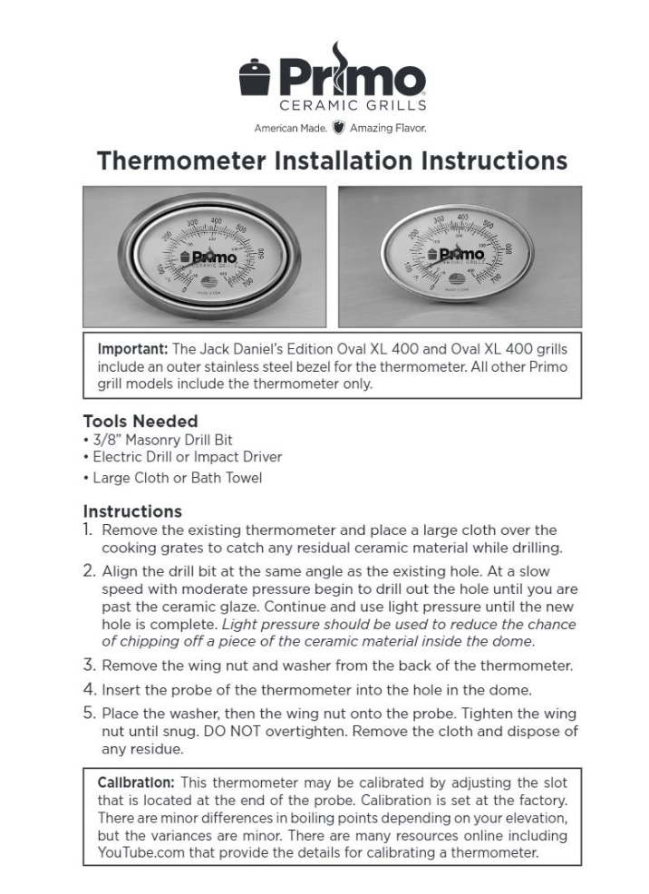 Primo Grill Thermometer