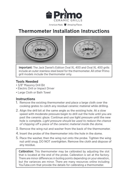 Primo Grill Thermometer