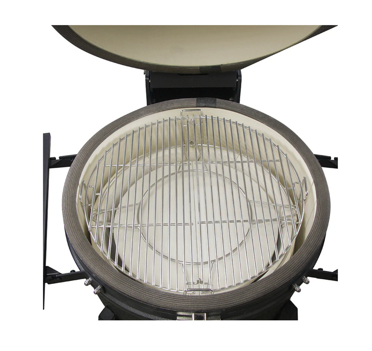 The Alpha Forge Outdoor Kitchen Kamado Grill 22" and Bin | 250cm Light grey