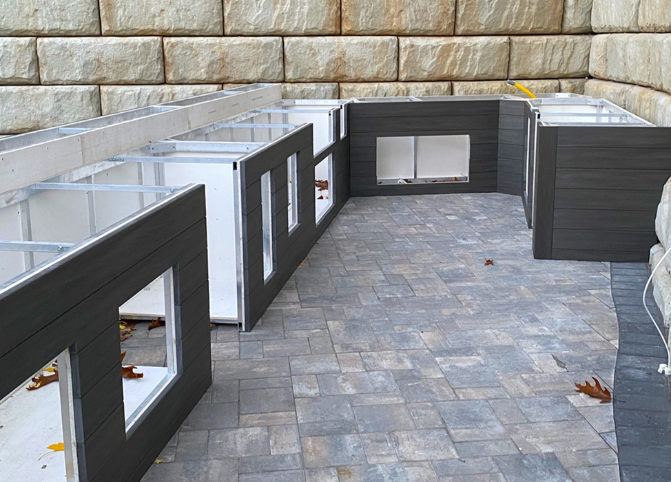 The Alpha Forge Outdoor Kitchen Gozney Station | 350cm Light grey