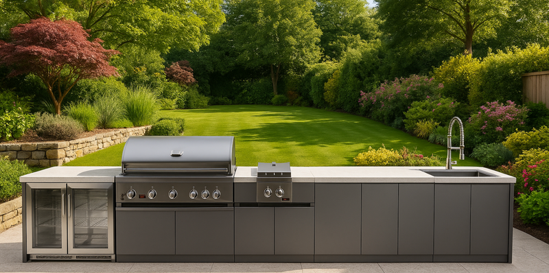 Whistler Fairford Outdoor Kitchen 5-Burner BBQ and side burner | 4.4M Full-Length