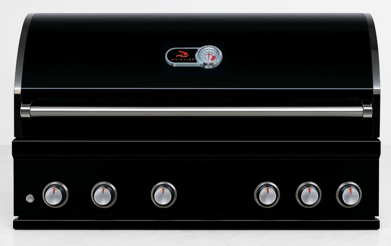 The Alpha Forge Outdoor Kitchen Whistler Burford 5 Burner Gas BBQ | 300cm Tuscany Beige Interlocking Travertine