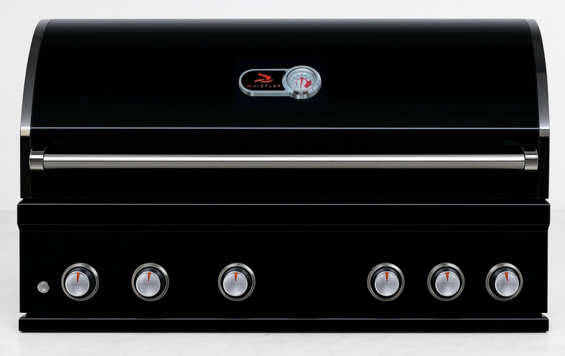 The Alpha Forge Outdoor Kitchen Whistler Burford 5 Burner Gas BBQ | 300cm Tuscany Beige Interlocking Travertine