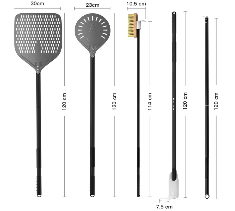 5 Piece Pizza Tools Kit lightweight Aluminum