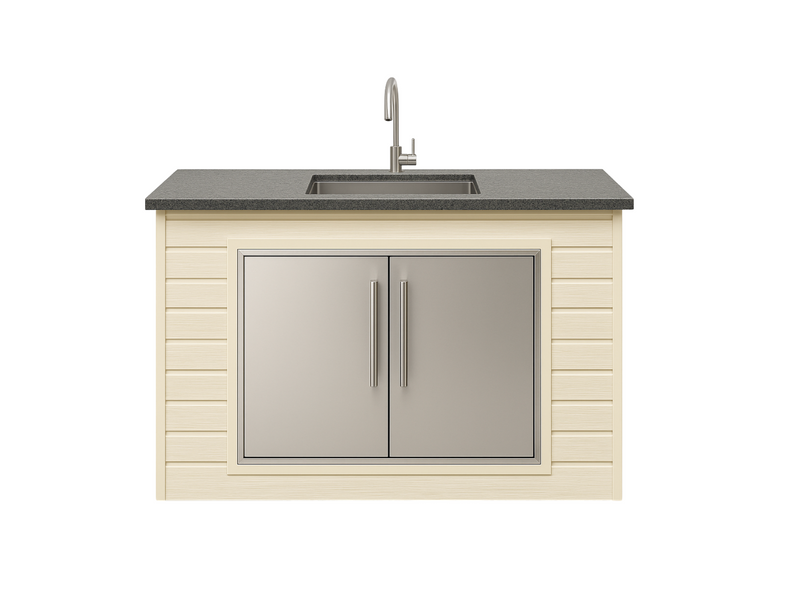 The Alpha Forge Outdoor Kitchen Sink Unit | 150cm Ivory