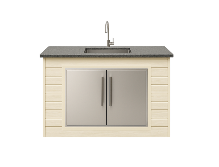 The Alpha Forge Outdoor Kitchen Sink Unit | 150cm Ivory