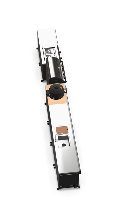 GRLLR Outdoor Kitchen 5 Burner BBQ, Stove unit,Fridge, Sink and Kamado | Full length 5.7M