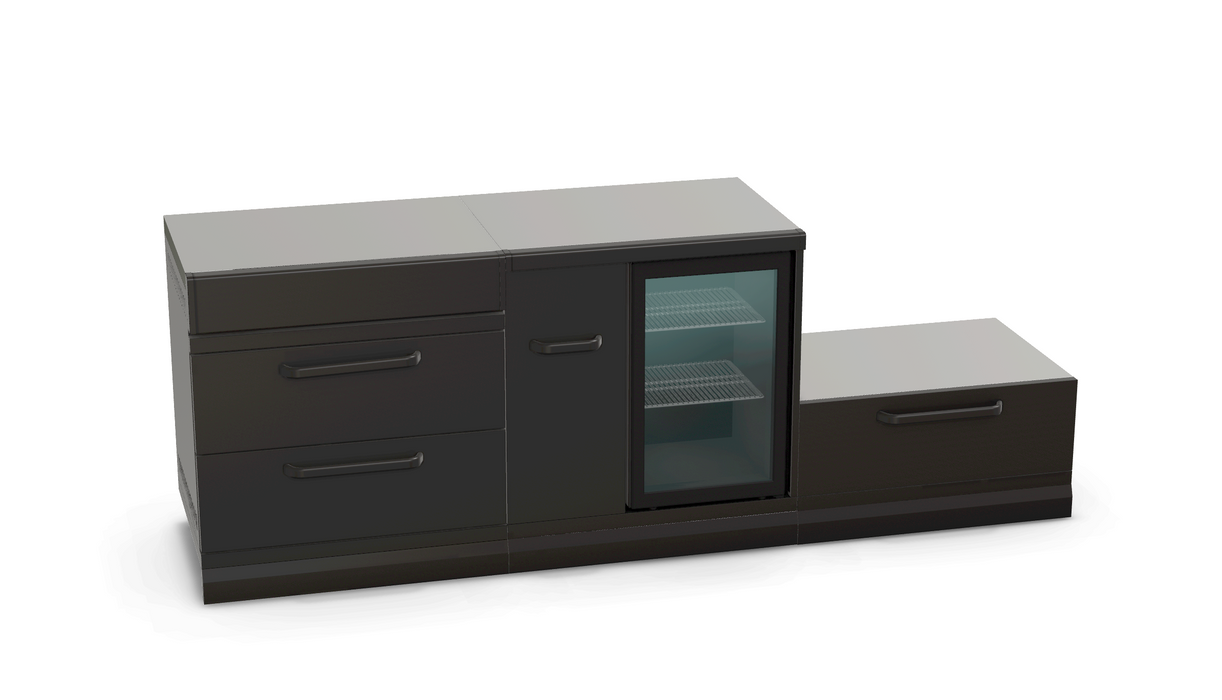 GRLLR Outdoor Kitchen Island Fridge and Kamado | Full length 2.4M