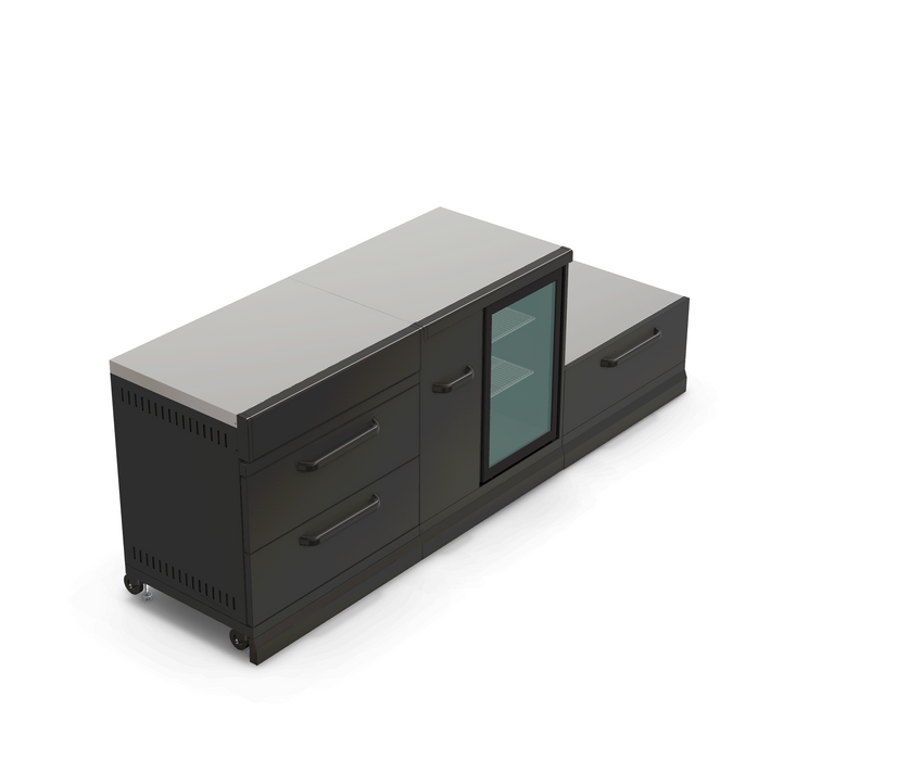 GRLLR Outdoor Kitchen Island Fridge and Kamado | Full length 2.4M