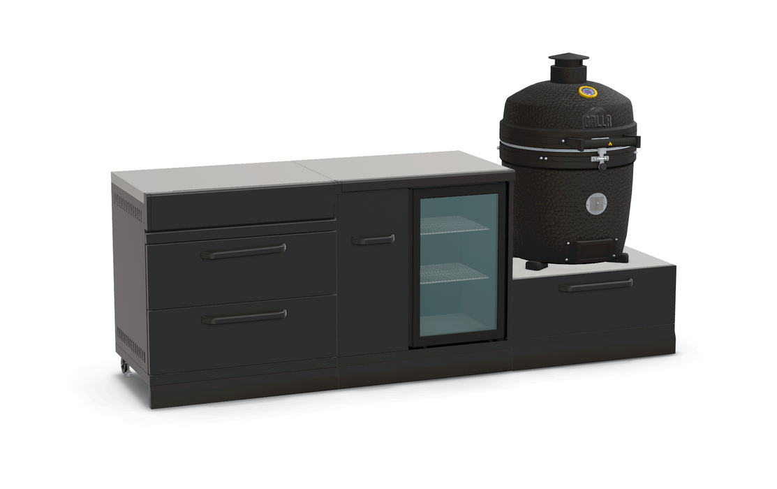 GRLLR Outdoor Kitchen Island Fridge and Kamado | Full length 2.4M