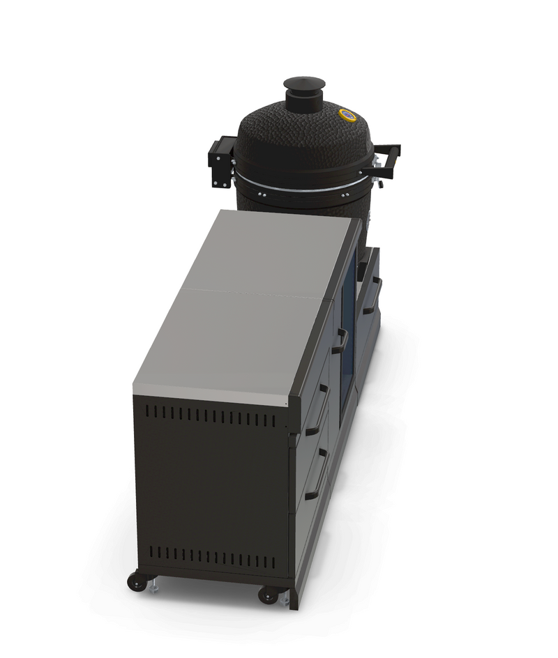 GRLLR Outdoor Kitchen Island Fridge and Kamado | Full length 2.4M