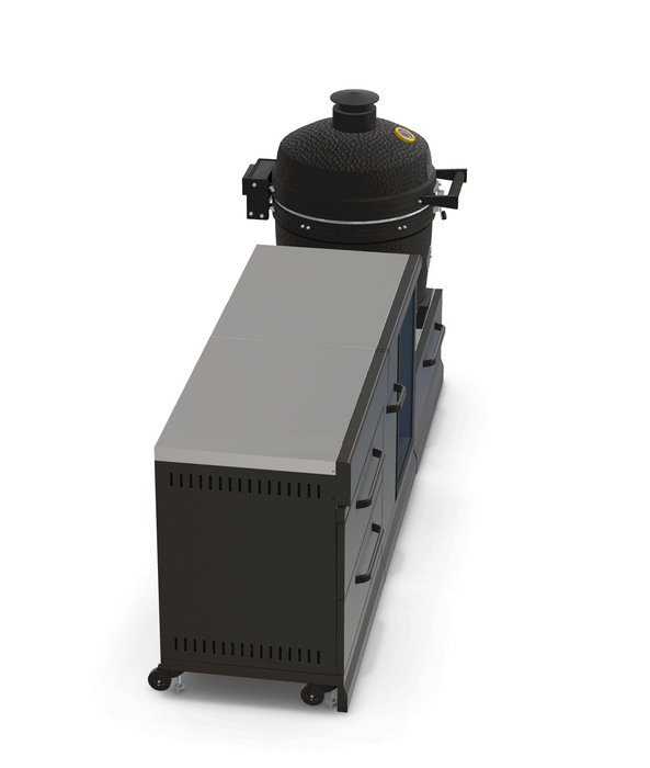 GRLLR Outdoor Kitchen Island Fridge and Kamado | Full length 2.4M