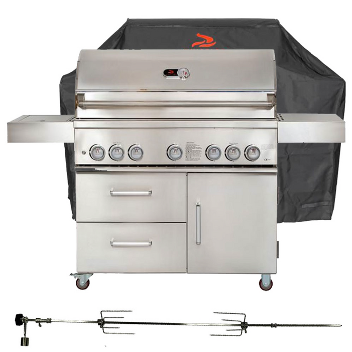 Whistler Bibury 5 Burner Barbecue with Rotisserie and Weather Cover