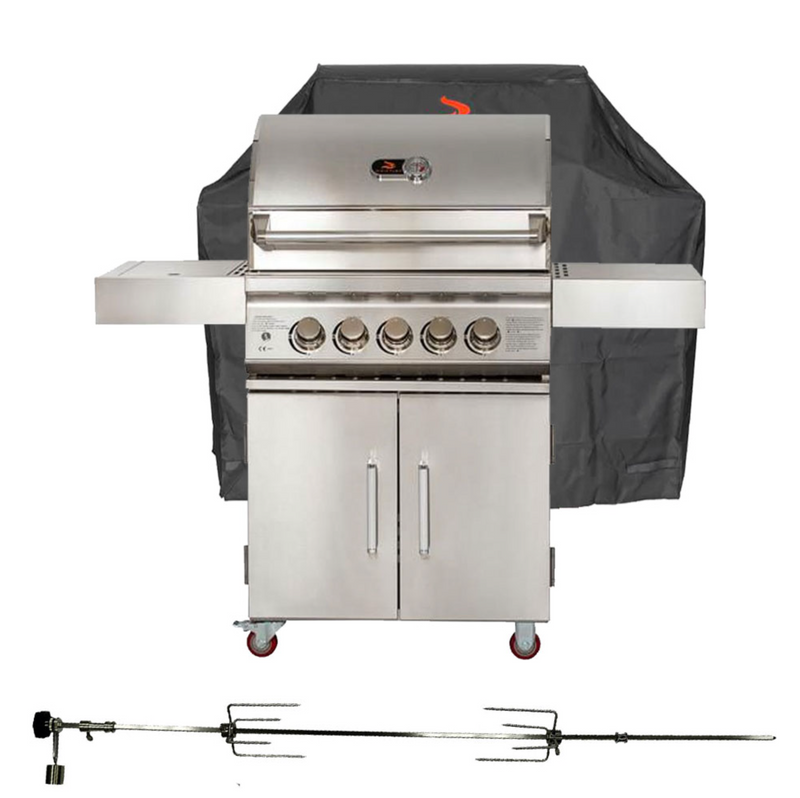 Whistler Bibury 3 Burner Barbecue with Rotisserie and Weather Cover