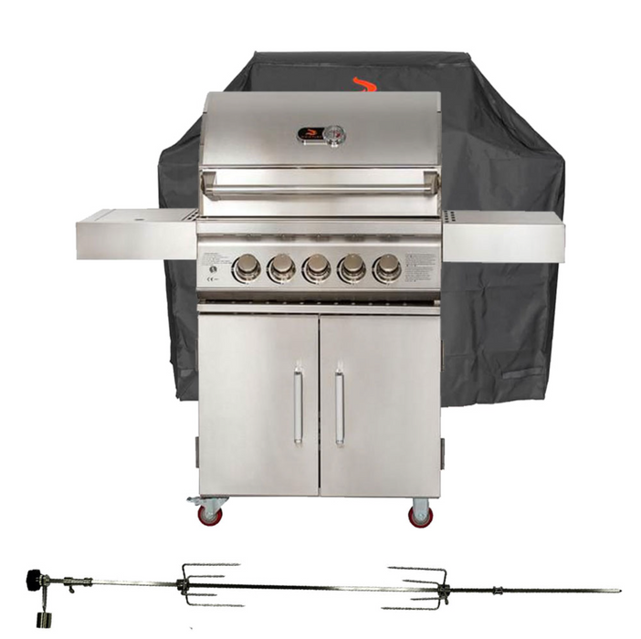 Whistler Bibury 3 Burner Barbecue with Rotisserie and Weather Cover