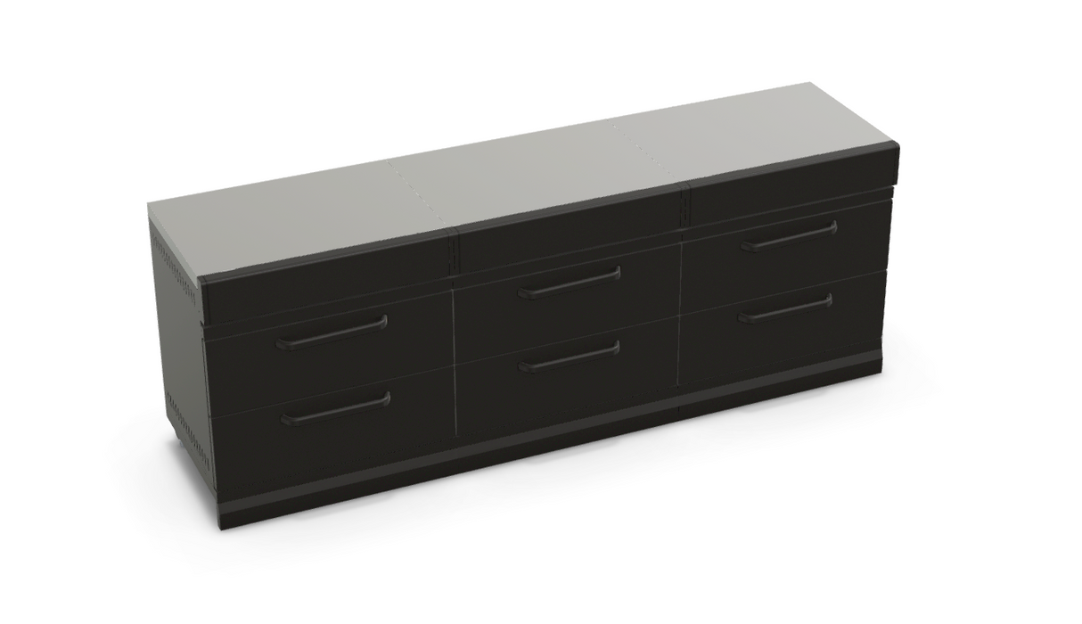 GRLLR Outdoor Kitchen Kamado Island Drawers | Full length 2.4M