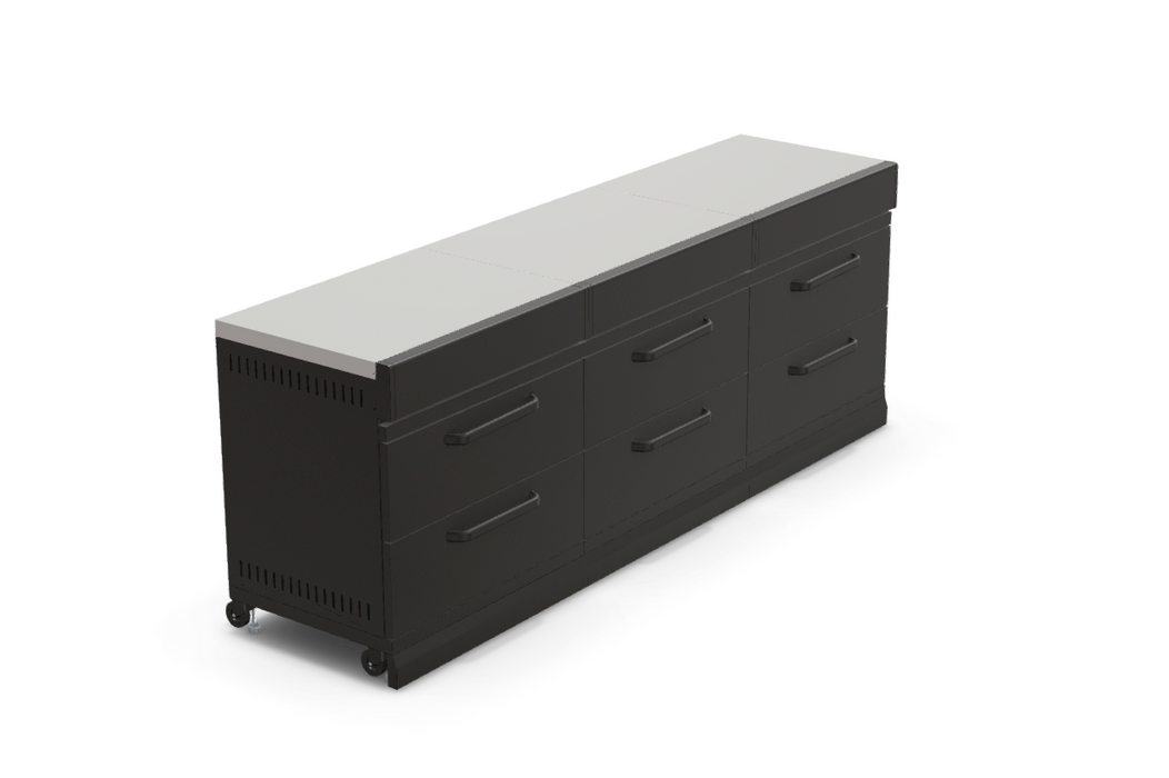 GRLLR Outdoor Kitchen Kamado Island Drawers | Full length 2.4M