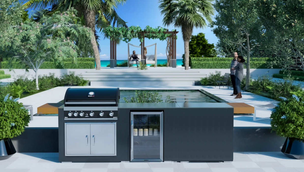 Grillandia Outdoor Kitchen Maxim 5 Burner, Fridge and Weather Cover - 2.8M