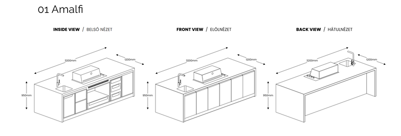 Formilia Outdoor Kitchens – Amalfi Natural | 3.2M x1.2M