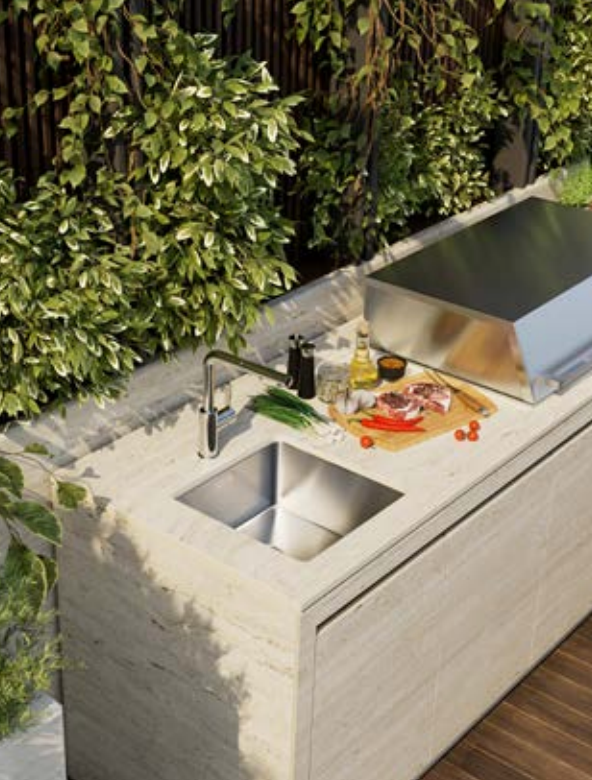 Formilia Outdoor Kitchens –  Sorrento Antique White | 2.7M x 75cm