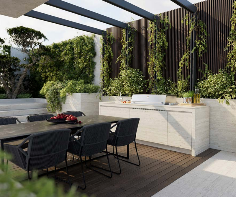 Formilia Outdoor Kitchens –  Sorrento Antique White | 2.7M x 75cm