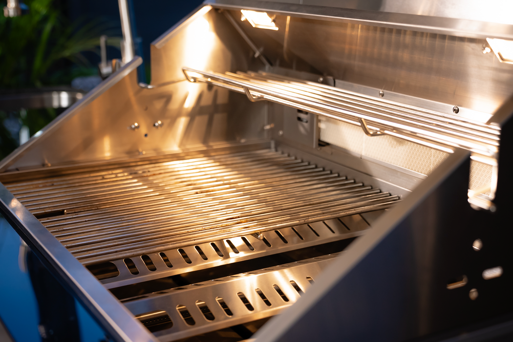 Goriller Outdoor Kitchen | 8-Burner Gas Grill, Single Fridge, Sink & Workstation | 4.8m Compact Luxury Design