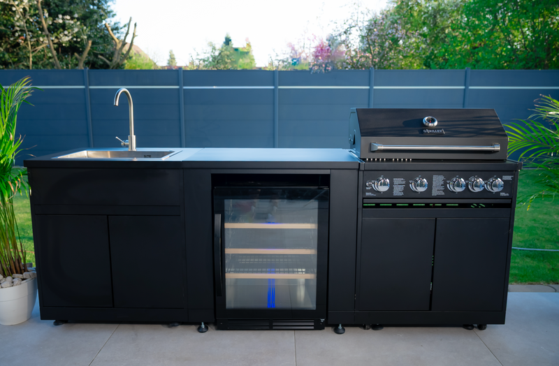 Goriller Outdoor Kitchen | 5-Burner Gas Grill, Sink & Fridge | 2.5m