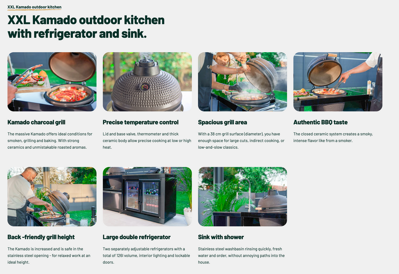 Goriller Outdoor Kitchen | Kamado, Sink & Fridge | 2.8m