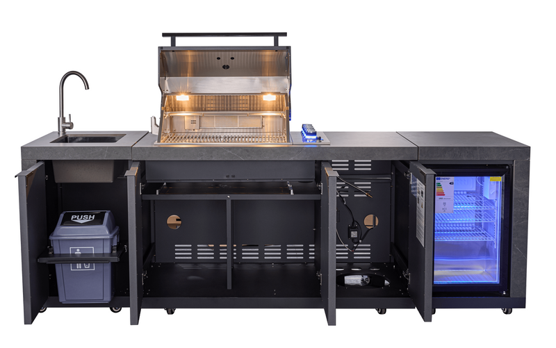 Goriller Outdoor Kitchen King | 5-Burner Gas Grill, Refrigerator & Sink | 2.7m