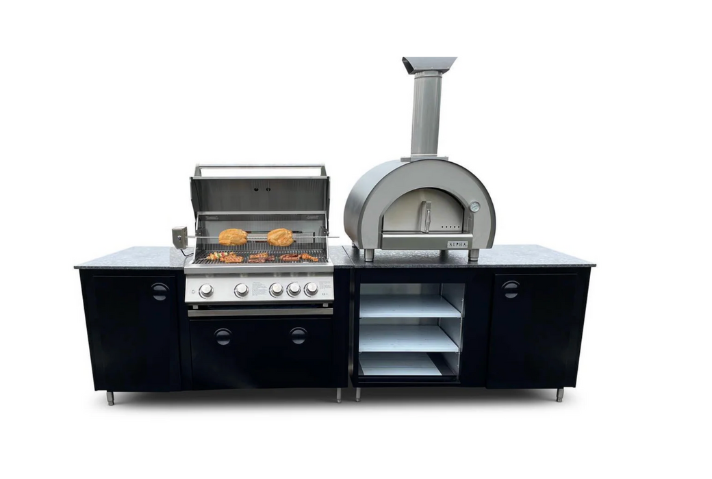 Outdoor kitchen Whistler Burford 4 BBQ & Piccolo Pizza oven 2.6M