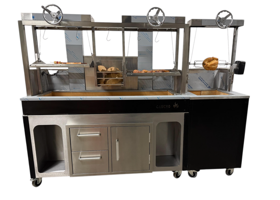 Outdoor Kitchen Argentinian Brasa Grill Plus Rotisserie 2.2M