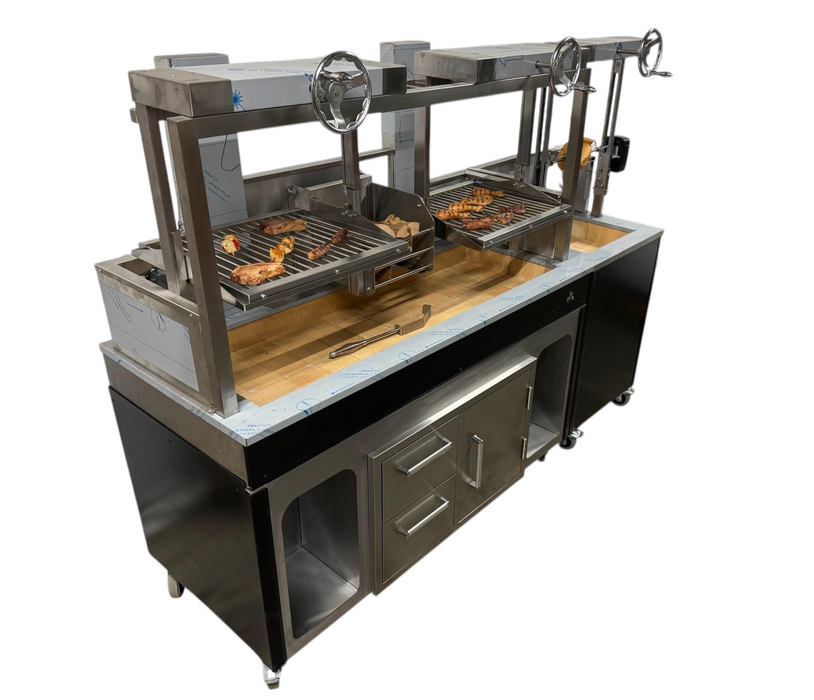 Outdoor Kitchen Argentinian Brasa Grill Plus Rotisserie 2.2M