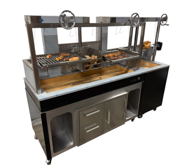 Outdoor Kitchen Argentinian Brasa Grill Plus Rotisserie 2.2M