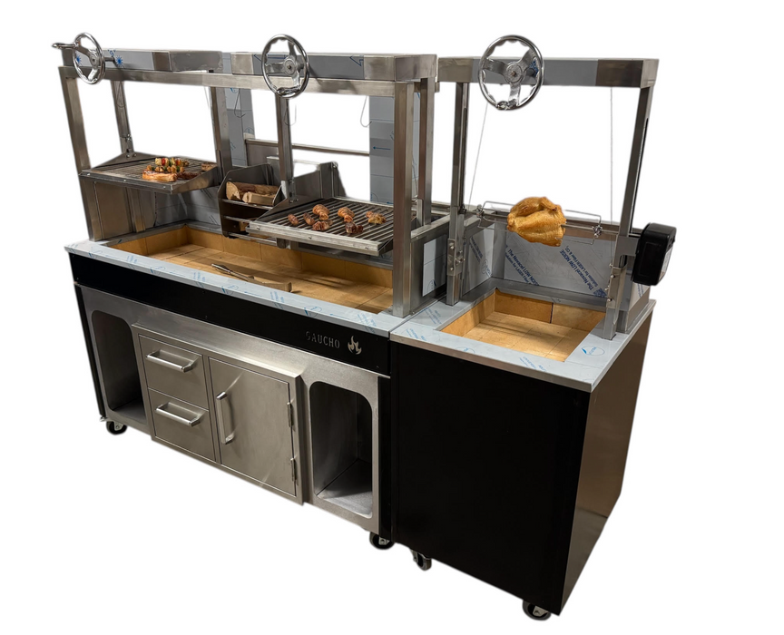 Outdoor Kitchen Argentinian Brasa Grill Plus Rotisserie 2.2M