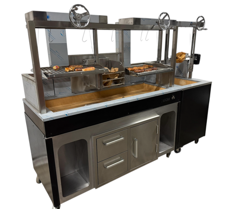 Outdoor Kitchen Argentinian Brasa Grill Plus Rotisserie 2.2M